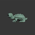 Light Green 3D Turtle Model With Detailed Shell And Curved Limbs Design 3d model