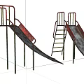 Industrial LOFT Slide Playground Old Slide 3d model