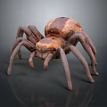 Realistic 3D Rendered Spider With Brown Copper Body And Long Legs