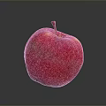 Fresh Red Apple With Smooth Surface On Gray Background Showing Reflection 3d model