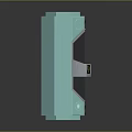 Turquoise Industrial Equipment Featuring Black Panel Silver Accents And Warning Stripes