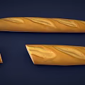 Fresh Golden Baguette Bread with Sliced Pieces and Soft Interior