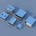 Essential Daily Life Supplies Silver Metal USB Connectors With Various Shapes And Sizes