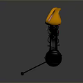 Black Computer Headphones With Orange Glowing Ears Colorful Lights And Microphone