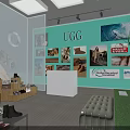 Shopping Mall Store Display Design With Photos Green Plant Decor And Glass Partitions