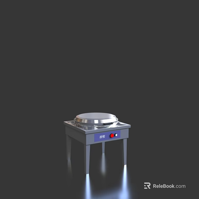 Stainless Steel Electric Griddle With Control Buttons For Home Kitchen Cooking 3d model 