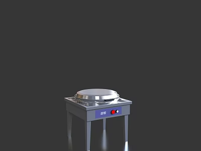Stainless Steel Electric Griddle With Control Buttons For Home Kitchen Cooking 3d model