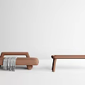 Modern Bed End Stool Simple Bed End Stool 3d model