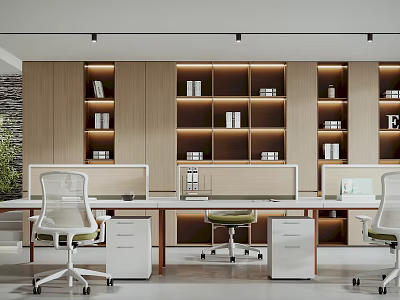 modern public office area office area 3d model