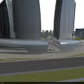 Aerial View Urban Planning With Modern Buildings Road Network And Green Spaces