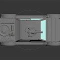 Gray Armored Military Vehicle With Roof Turret And Heavy Duty Wheels