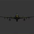 Green Camouflage Aerospace Aircraft Model With Yellow Nose And Detailed Wings