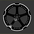 Modern Car Wheel With Stylish Black Silver Alloy Spoke Design And Reflective Finish