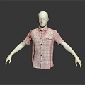 Light Colored Shirt On White Mannequin With Buttons And Pocket Against Dark Background And Reflection