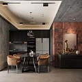 Modern Luxury Living Room Interior With Wooden Furniture Metal Chandelier And Art Decor