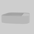 White Square Countertop Wash Basin With Smooth Surface And Modern Design