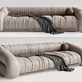Modern Multiplayer Sofa Multiplayer Leather Sofa 3d model