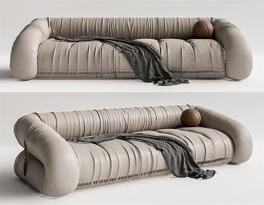 Modern Multiplayer Sofa Multiplayer Leather Sofa 3d model