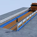 Industrial Vehicle Ramp Equipment With Yellow Blue Grating And Traffic Light For Truck Operation