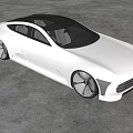 White Modern Car Sleek Coupe Design in Minimalist Spacious Interior with Black Alloy Wheels