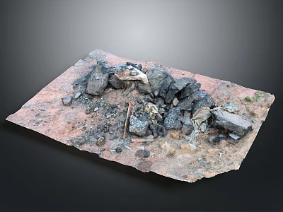 Loose Rock And Soil Pile On Construction Site Ground Surface 3d model