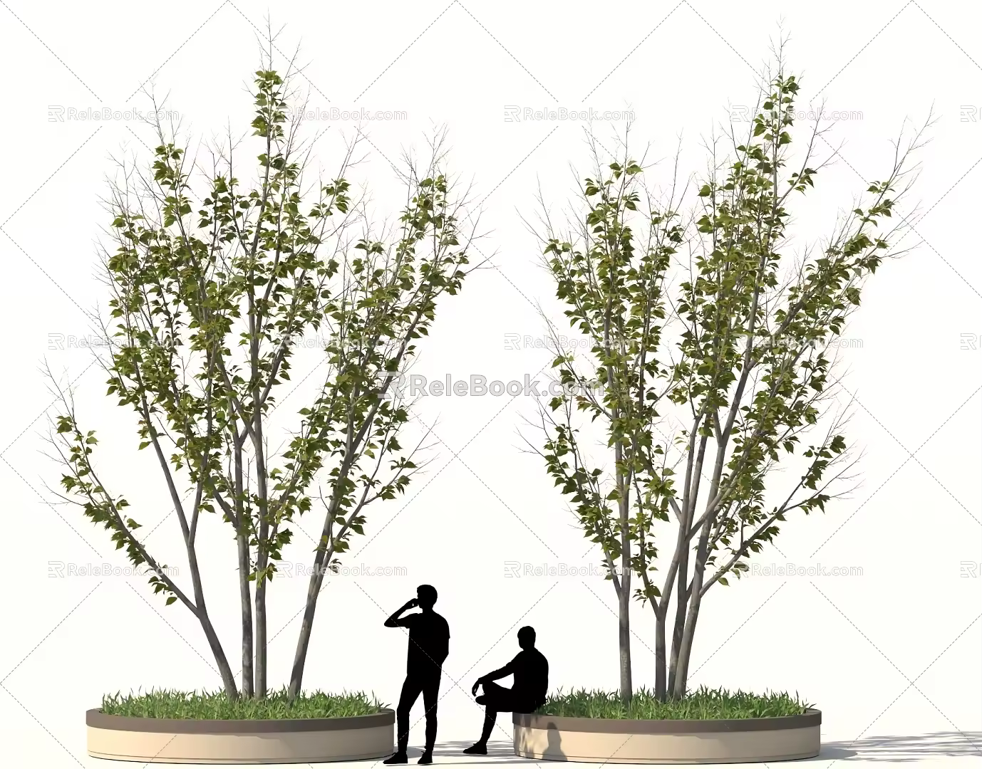 bush shrub tree landscape tree 3d model