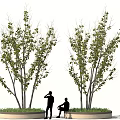 bush shrub tree landscape tree 3d model