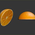 Modern Orange Orange Sliced Orange Fruit 3d model