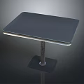 Modern Square Table With Dark Glass Top And Sturdy Metal Base Design
