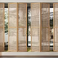 Modern Wooden Folding Doors With Woven Design For Interior Partition And Natural Light