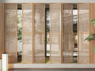 New Chinese Folding Door 3d model