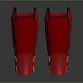 Red Shin Guards With Durable Protective Design And Adjustable Straps For Daily Use 3d model