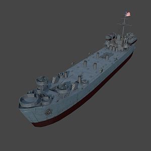 modern landing ship 3d model