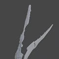 Elongated Skeletal Bones With Cracked Texture And Irregular Edges