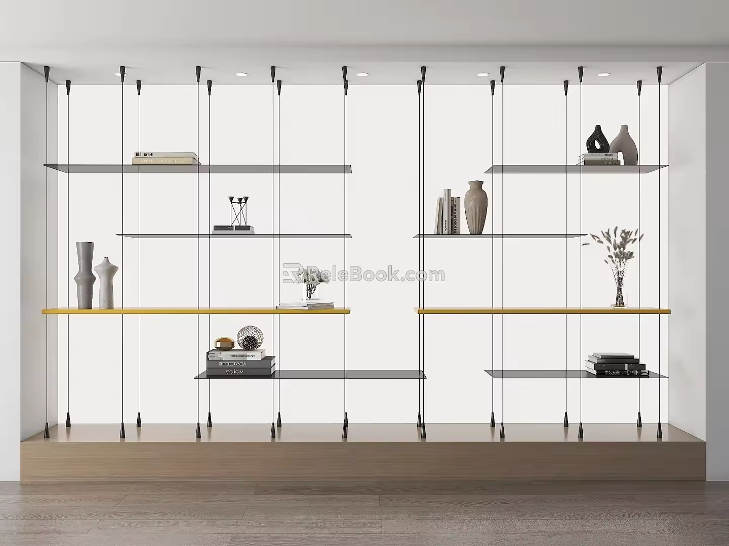 Modern and Simple Bookshelf Storage Rack Top and Simple Bookshelf Fixed Bookshelf Book Decoration Combination 3d model