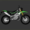 Green Black Off Road Motorcycle With Sporty Design Yellow Fork And Alloy Wheels Tires