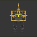 Yellow Farm Seeder Machinery With Multiple Wheels And Top Fertilizer Tank