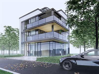 Modern single-family villa 3d model