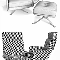 Modern Armchairs And Ottoman With Velvet Upholstery Red Purple Metal Legs