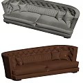Modern double sofa multiplayer sofa 3d model