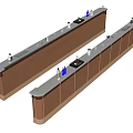 Long Brown Bar Counter With Gray Countertop And Small Bar Tools