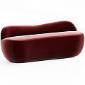 Beige And Red Modern Leisure Chairs With Smooth Upholstery And Ergonomic Shape