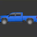 Modern Blue GMC Pickup Truck With Double Cab Cargo Bed 3D Rendering 3d model