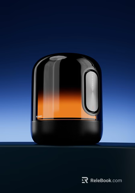 Sleek Modern Headphone Speaker With Black Orange Gradient Round Top Design 3d model 