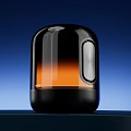 Sleek Modern Headphone Speaker With Black Orange Gradient Round Top Design