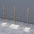 Elegant Modern Metal Multi tiered Clothes Hangers with White Marble Base on