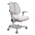 Ergonomic Gray Office Desk And Chair Combination With Adjustable Armrests And Casters