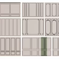 Various Decorative Wainscoting Panels with Different Design Styles for Home Interior 3d model
