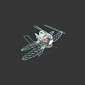 Orange Sci Fi Aircraft 3D Model With Transparent Wings And Cockpit