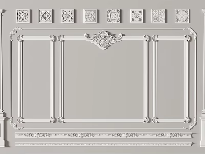 Elegant Ornate Decorative Lines Design For Interior Wall Panel And Carved Patterns 3d model